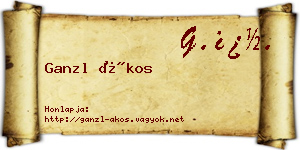 Ganzl Ákos névjegykártya